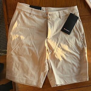 lululemon athletica Men’s Light Tan Athletic Flat-Front Shorts